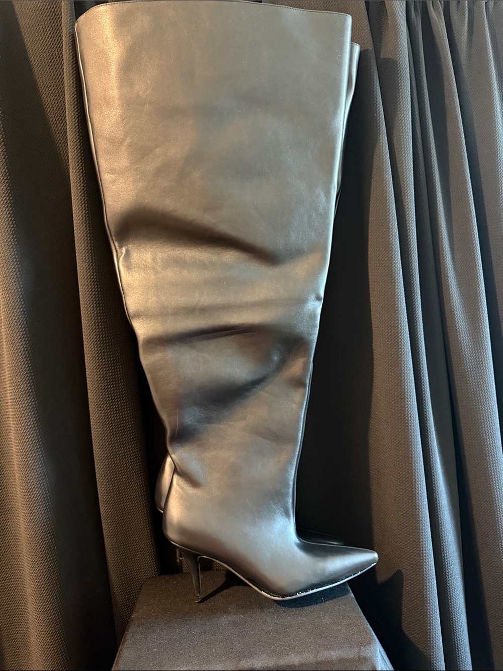 Classic Black Over-the-Knee Pointed-Toe Boot